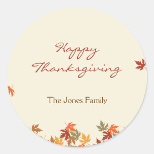 Fall Leaves Favour Sticker