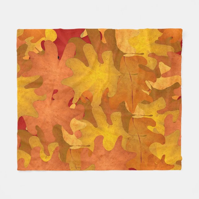 Fall Leaves Fleece Blanket (Front (Horizontal))