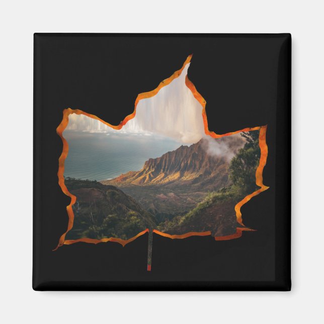 FALL LEAVES FOREST MOUNTAIN MAGNET (Front)