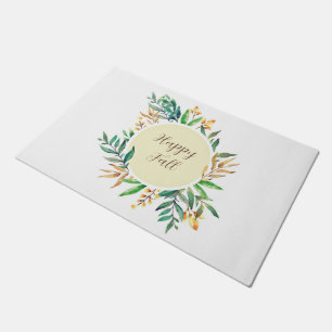 Fall leaves frame with customizable text  doormat