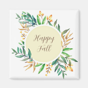 Fall leaves frame with customizable text  magnet