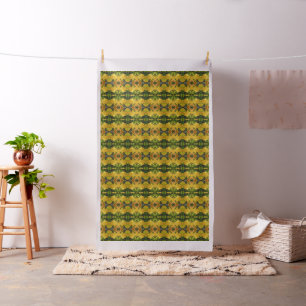 Fall Leaves Green/Yellow Combed Cotton 56" Fabric