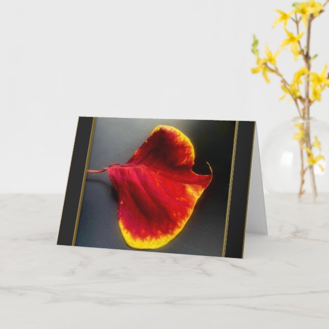 Fall Leaves Greeting Card (Yellow Flower)