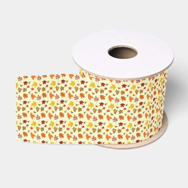 FALL LEAVES GROSGRAIN RIBBON (Spool)