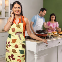 Fall Leaves & Harvest Pattern Apron