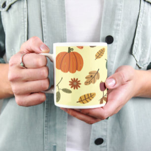 Fall Leaves & Harvest Pattern Coffee Mug