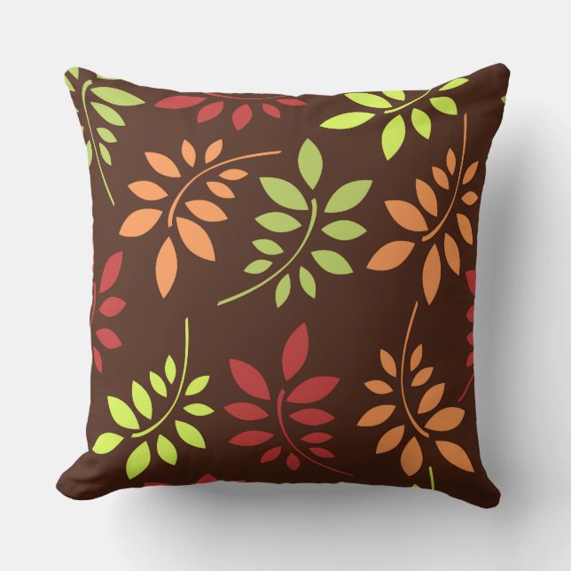 Fall Leaves Home Decor Throw Pillow (Front)