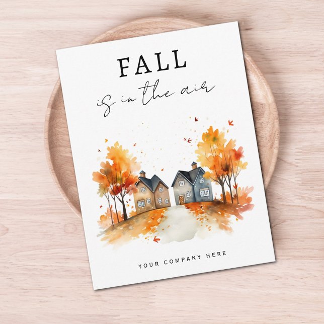 Fall Leaves House Real Estate Promotional Postcard (Creator Uploaded)