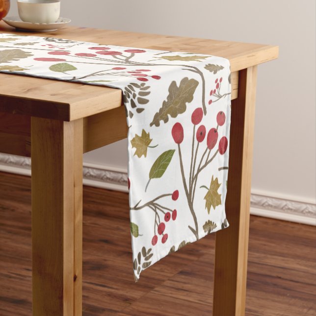 Fall Leaves Illustration Seamless pattern Foliage  Medium Table Runner (In Situ)
