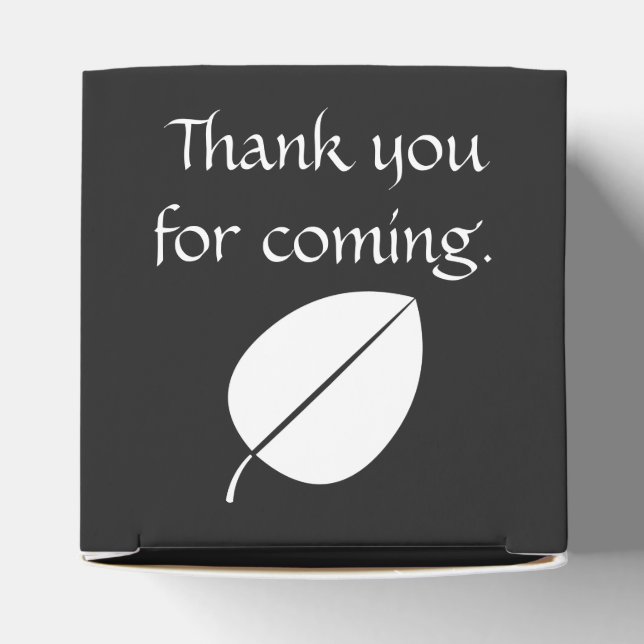 Fall Leaves in Black Favour Box (Top)