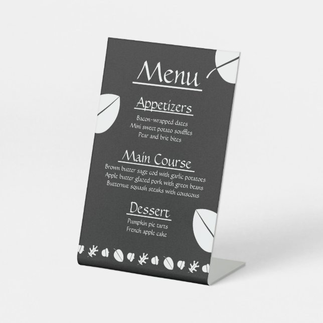 Fall Leaves in Black Pedestal Sign (Front)