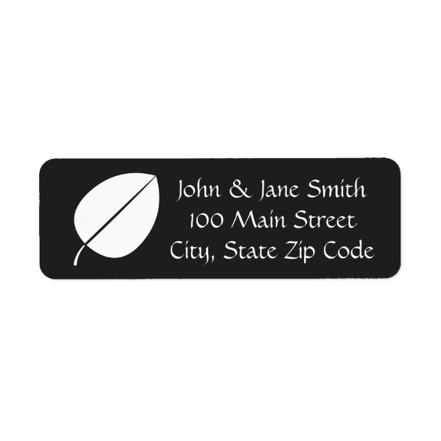 Fall Leaves in Black Return Address Label (Front)