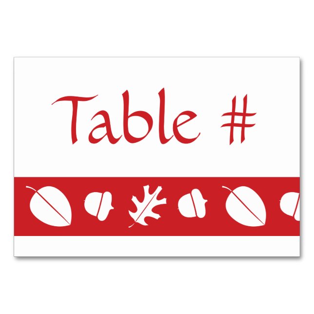 Fall Leaves in Cherry Table Card (Front)