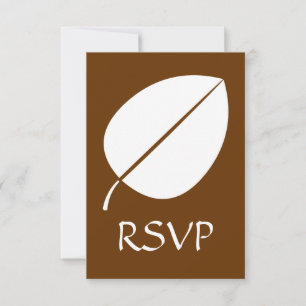 Fall Leaves in Chocolate RSVP Card