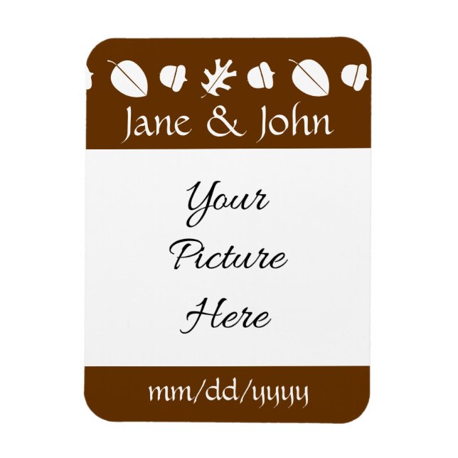 Fall Leaves in Chocolate Save-the-Date Magnet (Vertical)