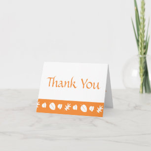 Fall Leaves in Orange Thank You Card