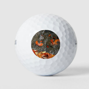 Fall Leaves in Waterfall I Autumn Photography Golf Balls