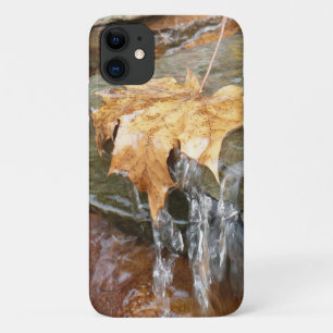Fall Leaves in Waterfall II Autumn Photography iPhone 11 Case