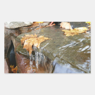 Fall Leaves in Waterfall II Autumn Photography Sticker