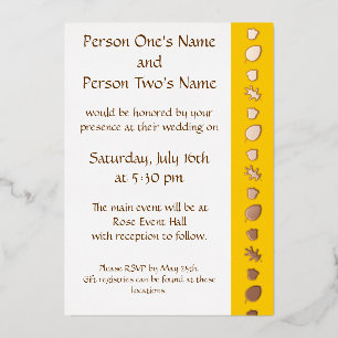 Fall Leaves in Yellow Foil Invitation