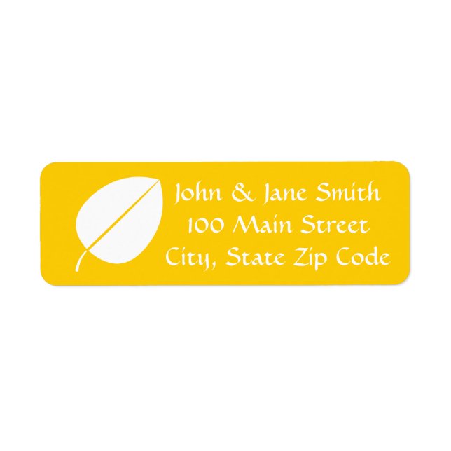 Fall Leaves in Yellow Return Address Label (Front)
