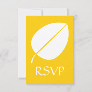 Fall Leaves in Yellow RSVP Card