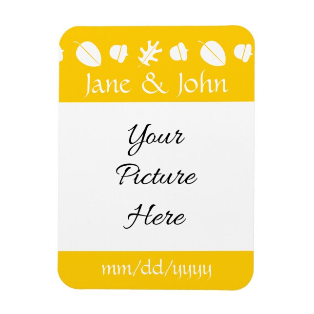 Fall Leaves in Yellow Save-the-Date Magnet (Vertical)