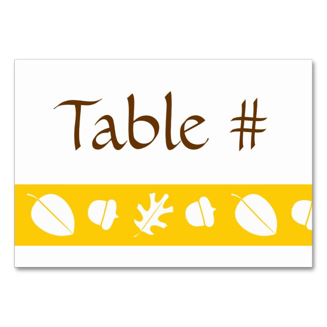 Fall Leaves in Yellow Table Card (Front)