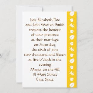 Fall Leaves in Yellow Wedding Invitation