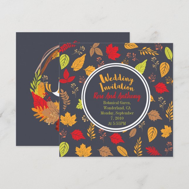 Fall Leaves Invitation (Front/Back)