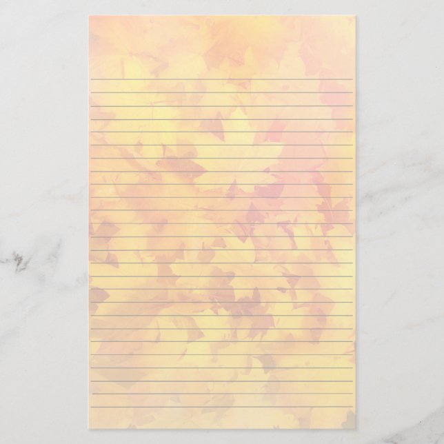 Fall Leaves Lined Writing Paper (Front)
