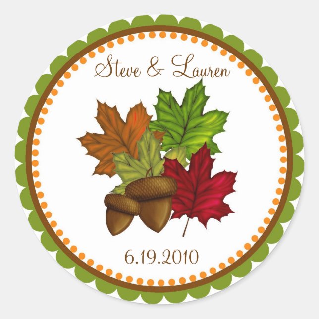 Fall Leaves, Maple Leaves and Acorns Stickers (Front)