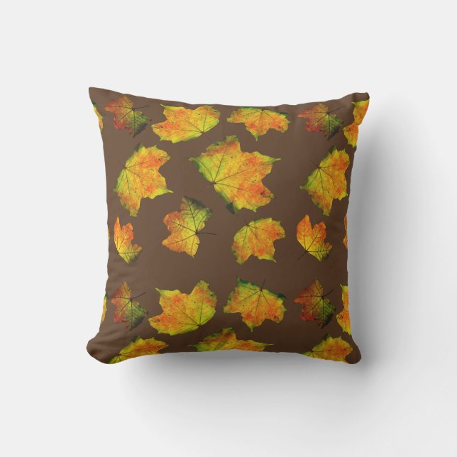 Fall Leaves Maple Tree Pattern Thanksgiving 2021 Outdoor Pillow (Front)