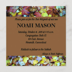 Fall Leaves Mitzvah Invitation