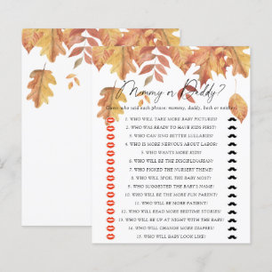 Fall leaves - mommy or daddy baby shower game