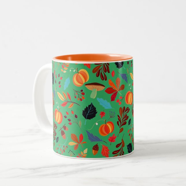 Fall Leaves Mug or Choose Colour (Front Left)