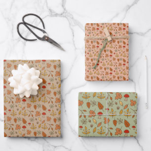 Fall Leaves Multi Colour Wrapping Paper Sheet
