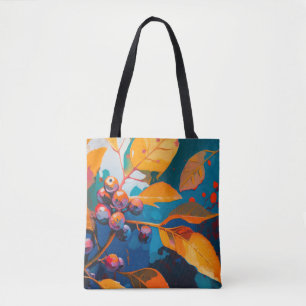 Fall leaves oil painted. Abstract autumn foliage Tote Bag