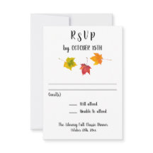 Fall Leaves Party Event Reception Response RSVP