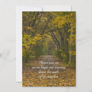 Fall Leaves Path of Life Wedding Invitation