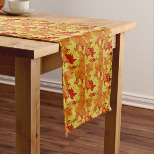 Fall Leaves Pattern Autumn Themed Table Runner