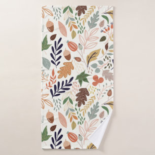 Fall Leaves Pattern Bath Towel