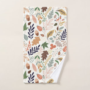 Fall Leaves Pattern Hand Towel