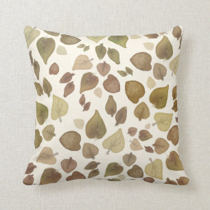 Fall leaves pattern throw pillow