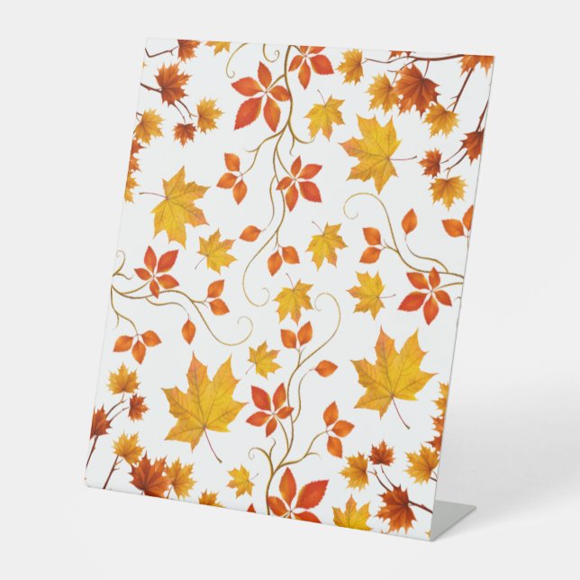 Fall leaves pedestal sign (Front)