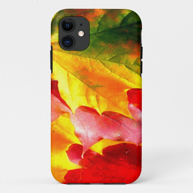 Fall Leaves Personalize it Yellow, Red, Green, Case-Mate iPhone Case (Back)