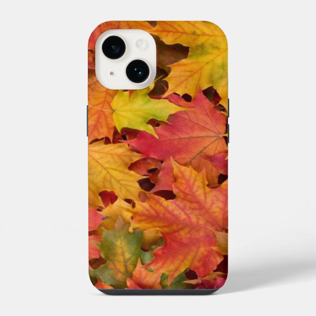 Fall Leaves Personalize Name or Text iPhone Case (Back)