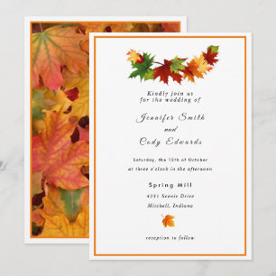 Fall Leaves Personalize Wedding Invitation