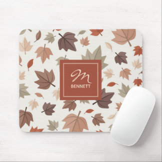 Fall Leaves Personalized Family Name Mouse Pad