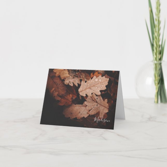 Fall Leaves Personalized Note Card (Front)